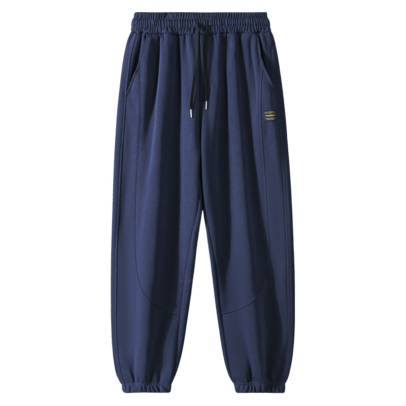 Men's Cotton Sweatpants Loose Fit Jogger Pants with Cuffed Ankle, Casual Spring Trousers