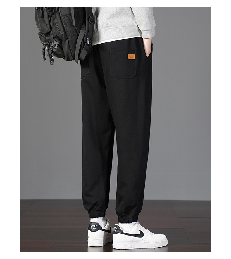 Men's Cotton Sweatpants Loose Fit Jogger Pants with Cuffed Ankle, Casual Spring Trousers
