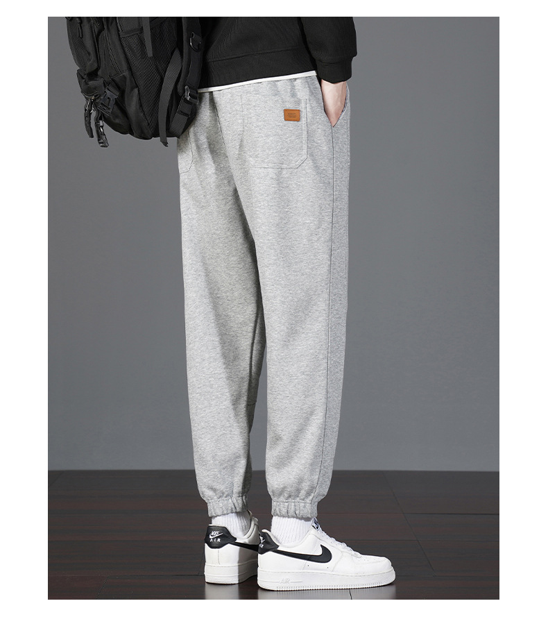 Men's Cotton Sweatpants Loose Fit Jogger Pants with Cuffed Ankle, Casual Spring Trousers