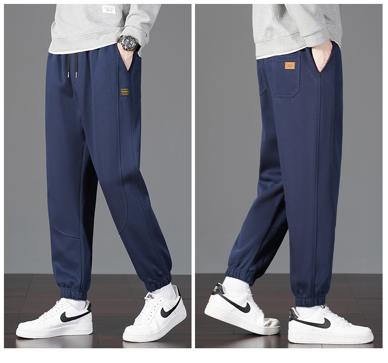 Men's Cotton Sweatpants Loose Fit Jogger Pants with Cuffed Ankle, Casual Spring Trousers