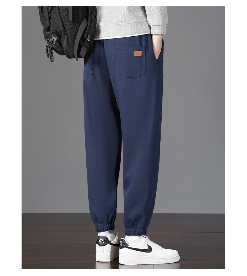 Men's Cotton Sweatpants Loose Fit Jogger Pants with Cuffed Ankle, Casual Spring Trousers