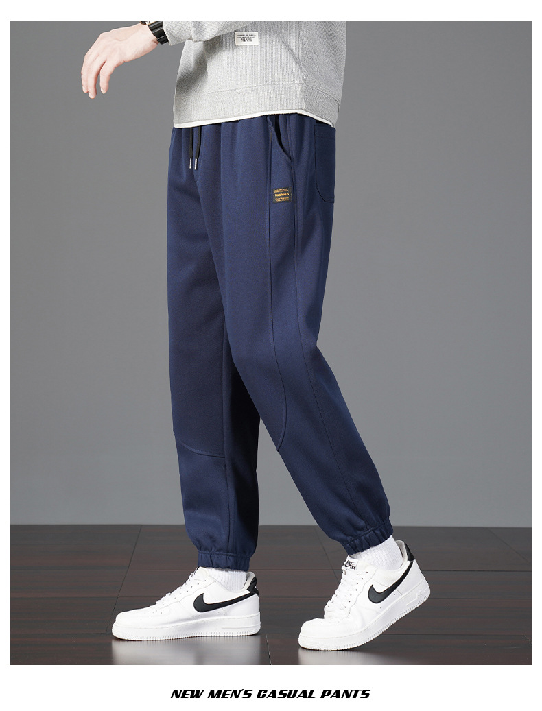 Men's Cotton Sweatpants Loose Fit Jogger Pants with Cuffed Ankle, Casual Spring Trousers