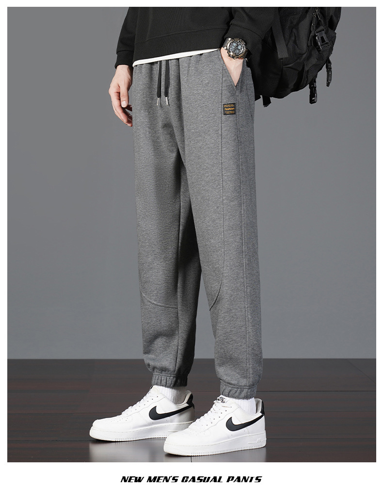 Men's Cotton Sweatpants Loose Fit Jogger Pants with Cuffed Ankle, Casual Spring Trousers