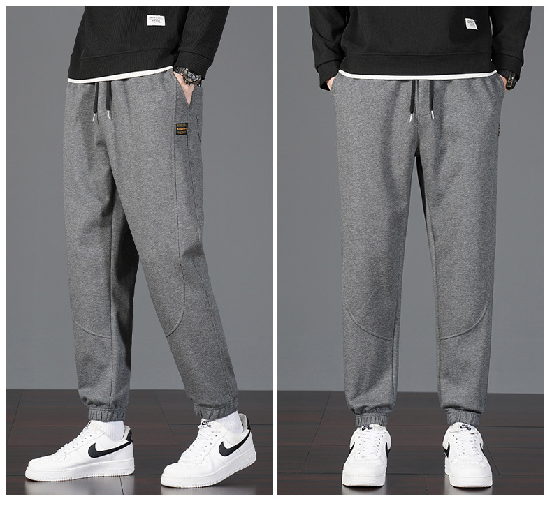 Men's Cotton Sweatpants Loose Fit Jogger Pants with Cuffed Ankle, Casual Spring Trousers