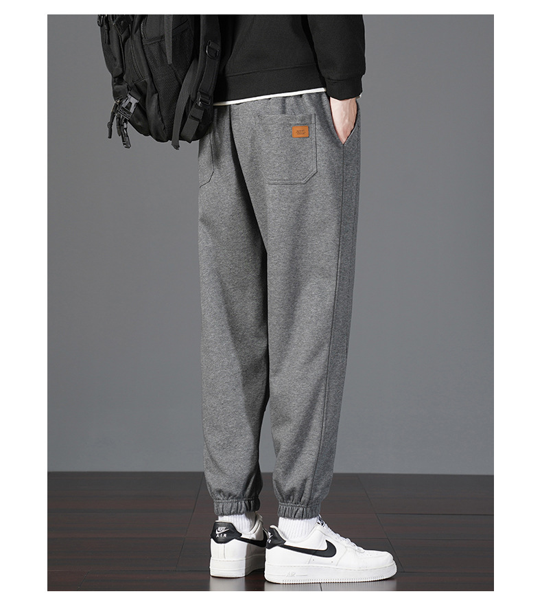 Men's Cotton Sweatpants Loose Fit Jogger Pants with Cuffed Ankle, Casual Spring Trousers