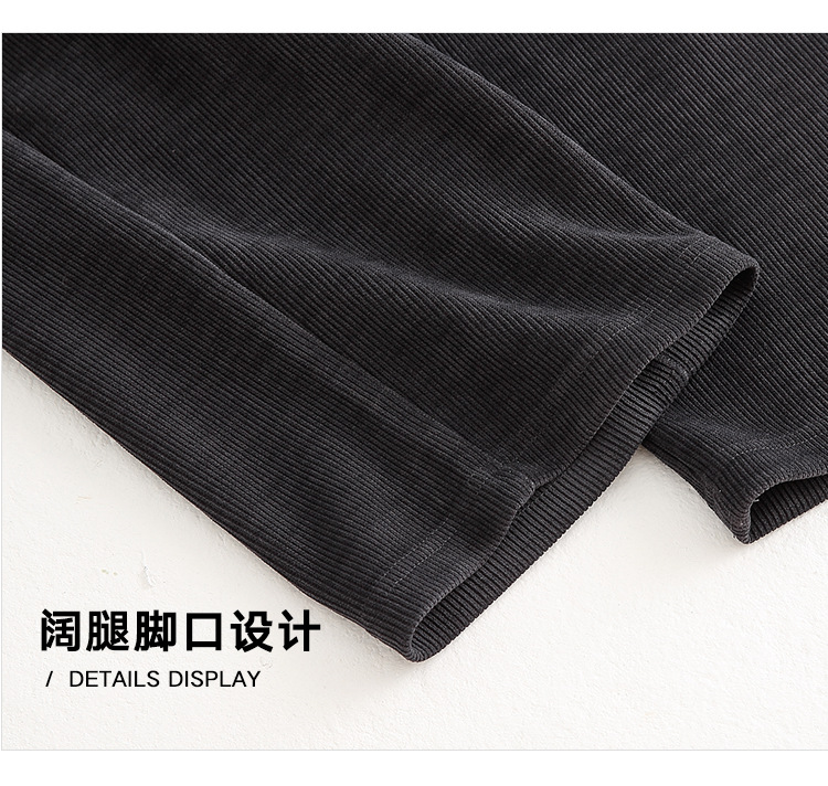 Men's Loose Straight Leg Sweatpants, Thick Cotton Velvet Casual Pants for Spring and Autumn