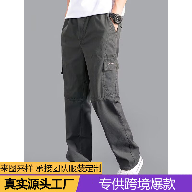 Men's Cargo Pants Straight Leg Multi-Pocket Lightweight Outdoor Spring Autumn Casual Trousers