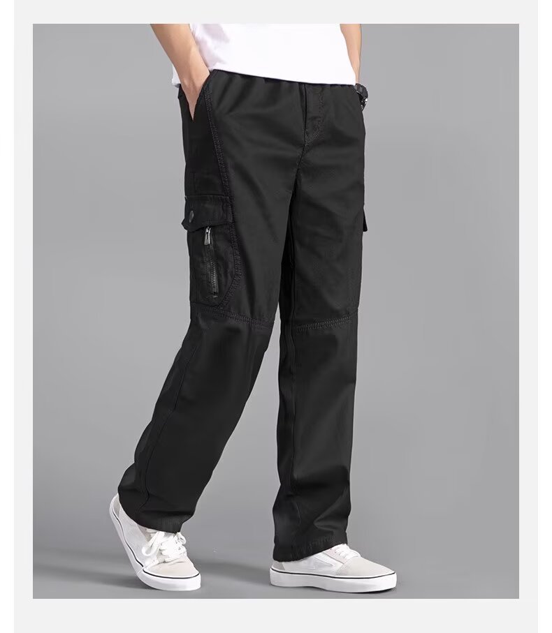 Men's Cargo Pants Straight Leg Multi-Pocket Lightweight Outdoor Spring Autumn Casual Trousers