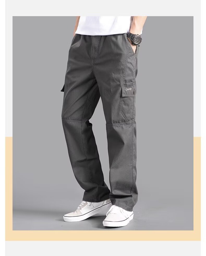 Men's Cargo Pants Straight Leg Multi-Pocket Lightweight Outdoor Spring Autumn Casual Trousers