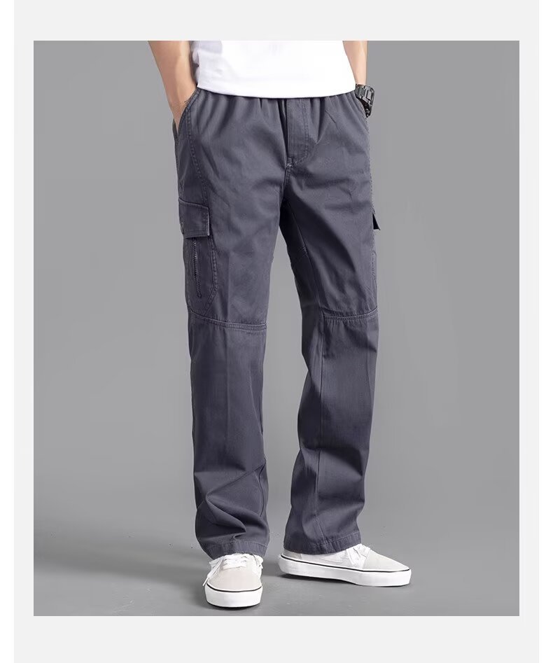 Men's Cargo Pants Straight Leg Multi-Pocket Lightweight Outdoor Spring Autumn Casual Trousers