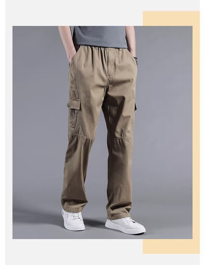 Men's Cargo Pants Straight Leg Multi-Pocket Lightweight Outdoor Spring Autumn Casual Trousers