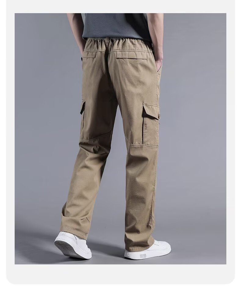 Men's Cargo Pants Straight Leg Multi-Pocket Lightweight Outdoor Spring Autumn Casual Trousers