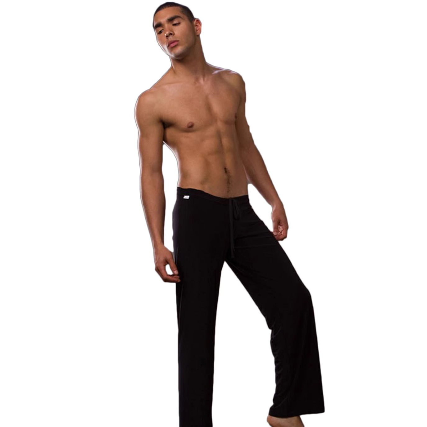 Men's Nylon Ice Silk Loose Lounge Pants, Plus Size Solid Color Drawstring Casual Trousers, Breathable High Stretch