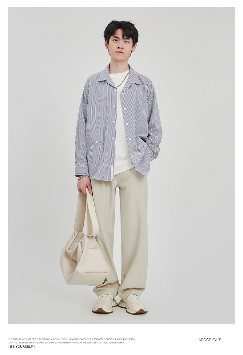 APOCRITA'S Men's Wrinkle-Resistant Straight Leg Casual Trousers, Solid Color Summer Pants