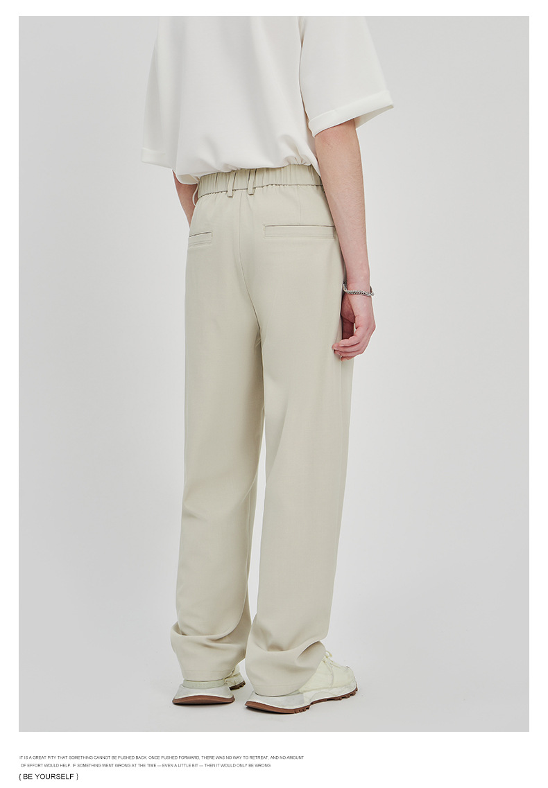 APOCRITA'S Men's Wrinkle-Resistant Straight Leg Casual Trousers, Solid Color Summer Pants