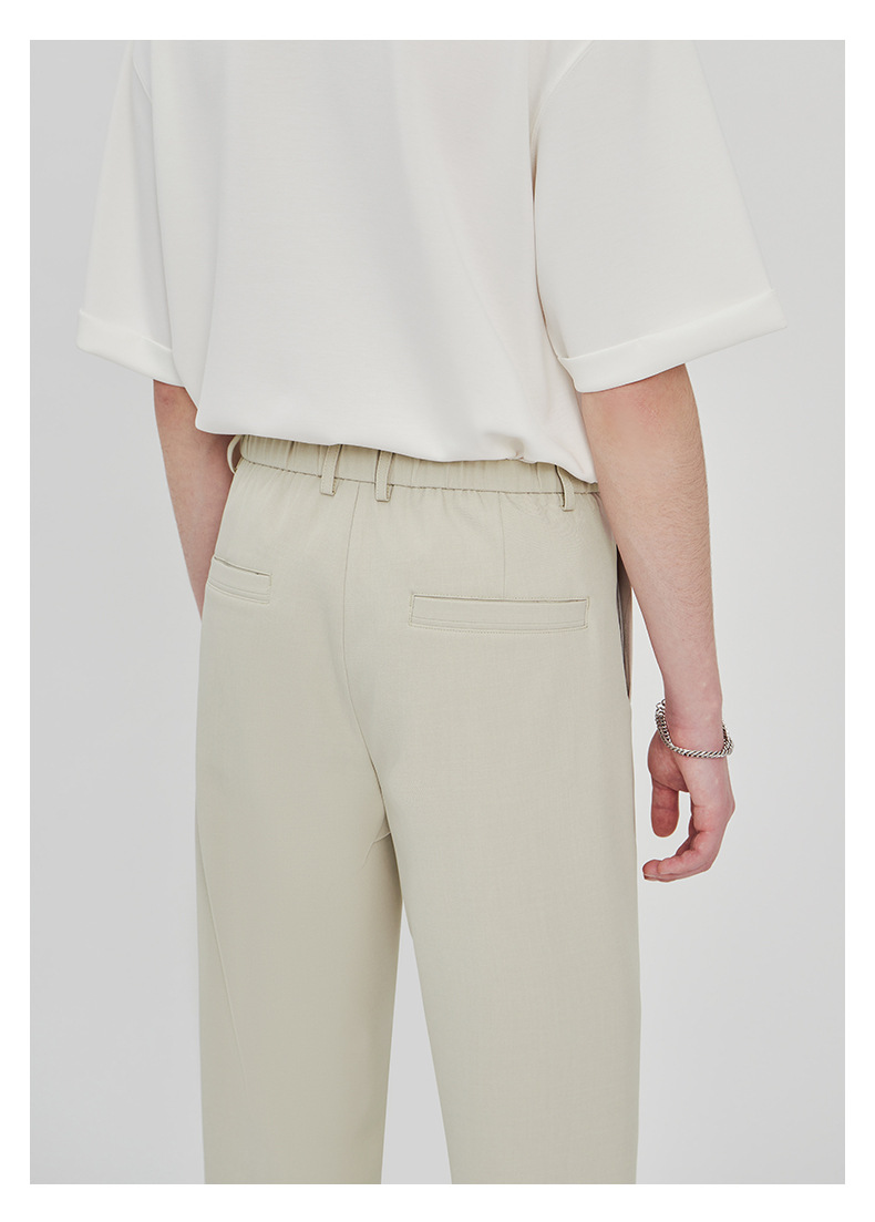 APOCRITA'S Men's Wrinkle-Resistant Straight Leg Casual Trousers, Solid Color Summer Pants