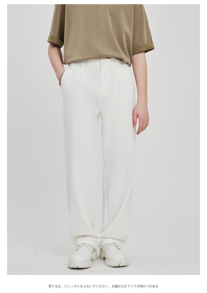 APOCRITA'S Men's Wrinkle-Resistant Straight Leg Casual Trousers, Solid Color Summer Pants