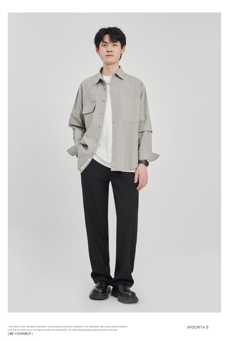 APOCRITA'S Men's Wrinkle-Resistant Straight Leg Casual Trousers, Solid Color Summer Pants