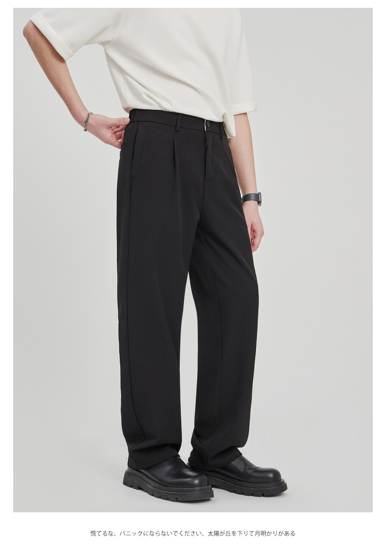 APOCRITA'S Men's Wrinkle-Resistant Straight Leg Casual Trousers, Solid Color Summer Pants