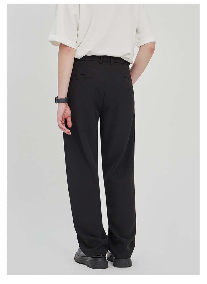 APOCRITA'S Men's Wrinkle-Resistant Straight Leg Casual Trousers, Solid Color Summer Pants