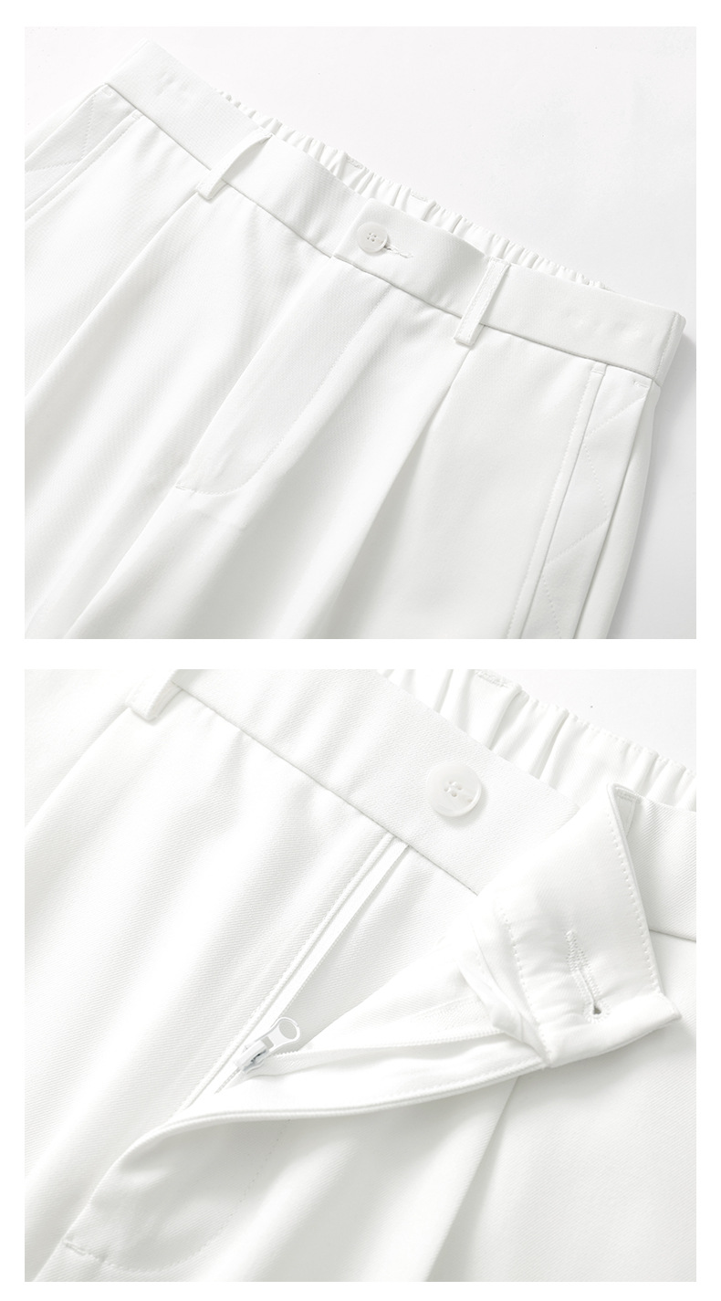 APOCRITA'S Men's Wrinkle-Resistant Straight Leg Casual Trousers, Solid Color Summer Pants