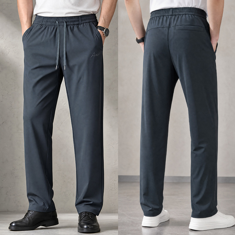 Men's Fleece Lined Straight Leg Sweatpants, High Waist Plus Size Quick Dry Joggers for Fall Casual Wear