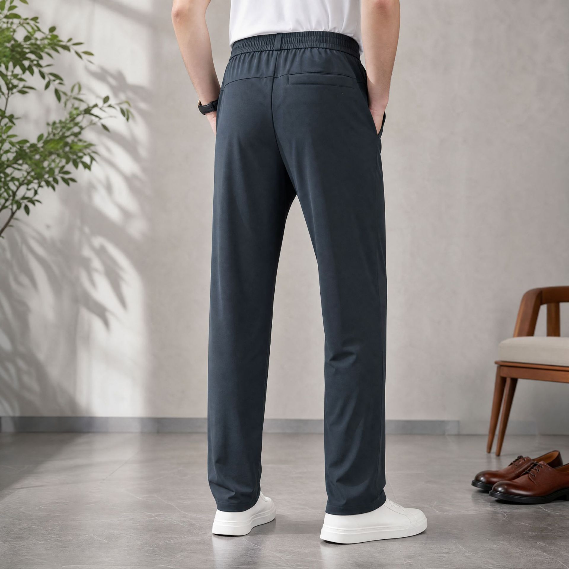 Men's Fleece Lined Straight Leg Sweatpants, High Waist Plus Size Quick Dry Joggers for Fall Casual Wear