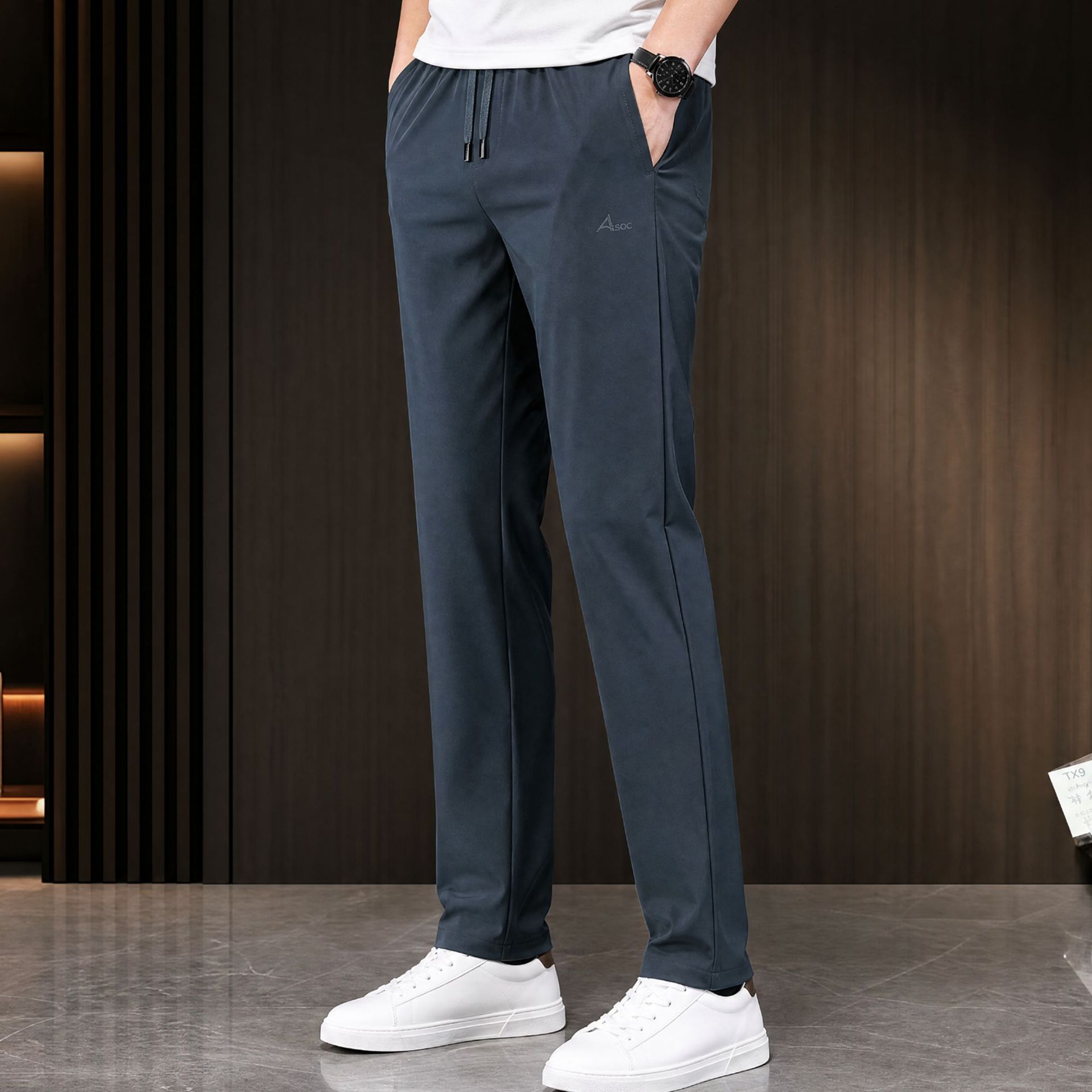 Men's Fleece Lined Straight Leg Sweatpants, High Waist Plus Size Quick Dry Joggers for Fall Casual Wear