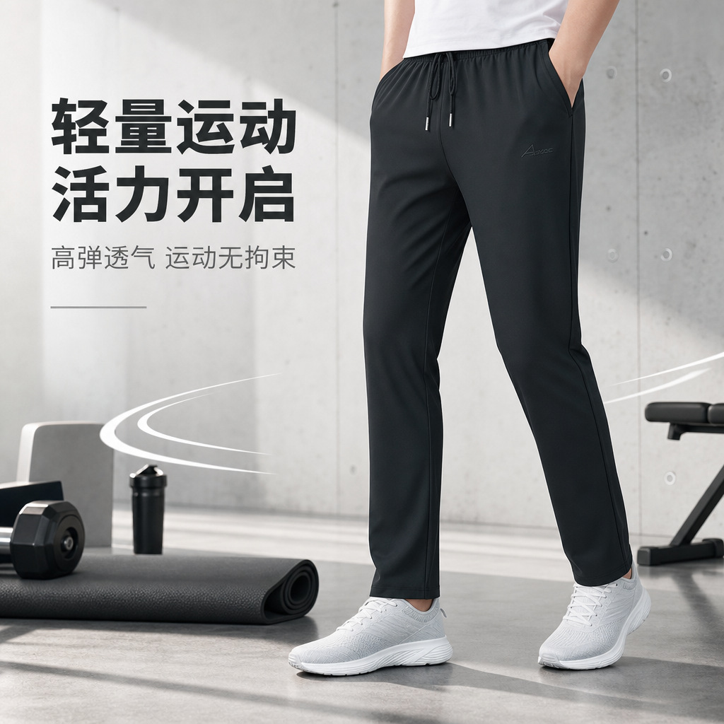 Men's Fleece Lined Straight Leg Sweatpants, High Waist Plus Size Quick Dry Joggers for Fall Casual Wear