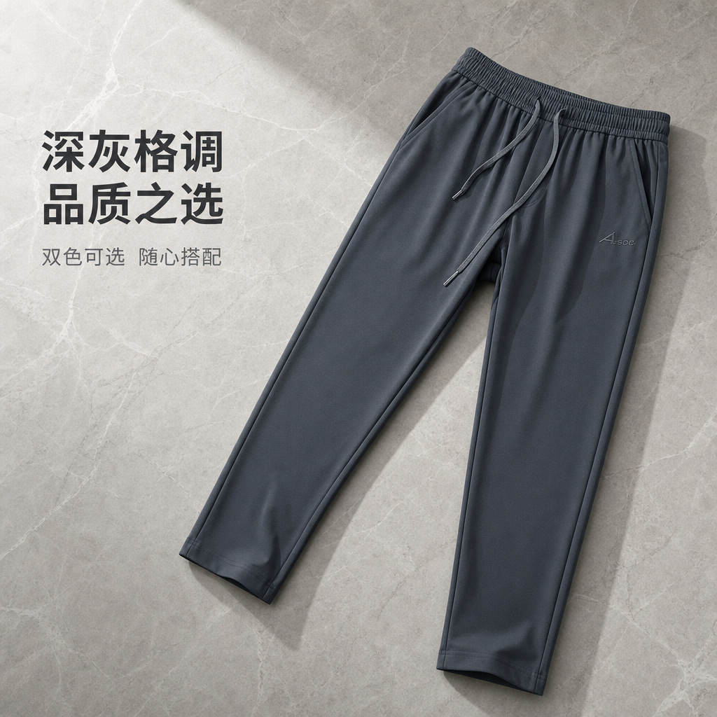 Men's Fleece Lined Straight Leg Sweatpants, High Waist Plus Size Quick Dry Joggers for Fall Casual Wear