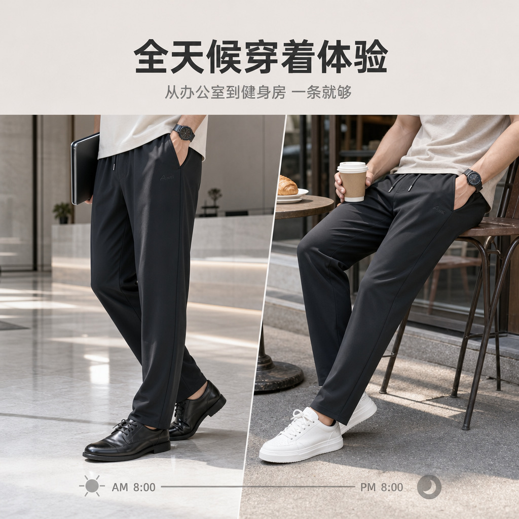 Men's Fleece Lined Straight Leg Sweatpants, High Waist Plus Size Quick Dry Joggers for Fall Casual Wear