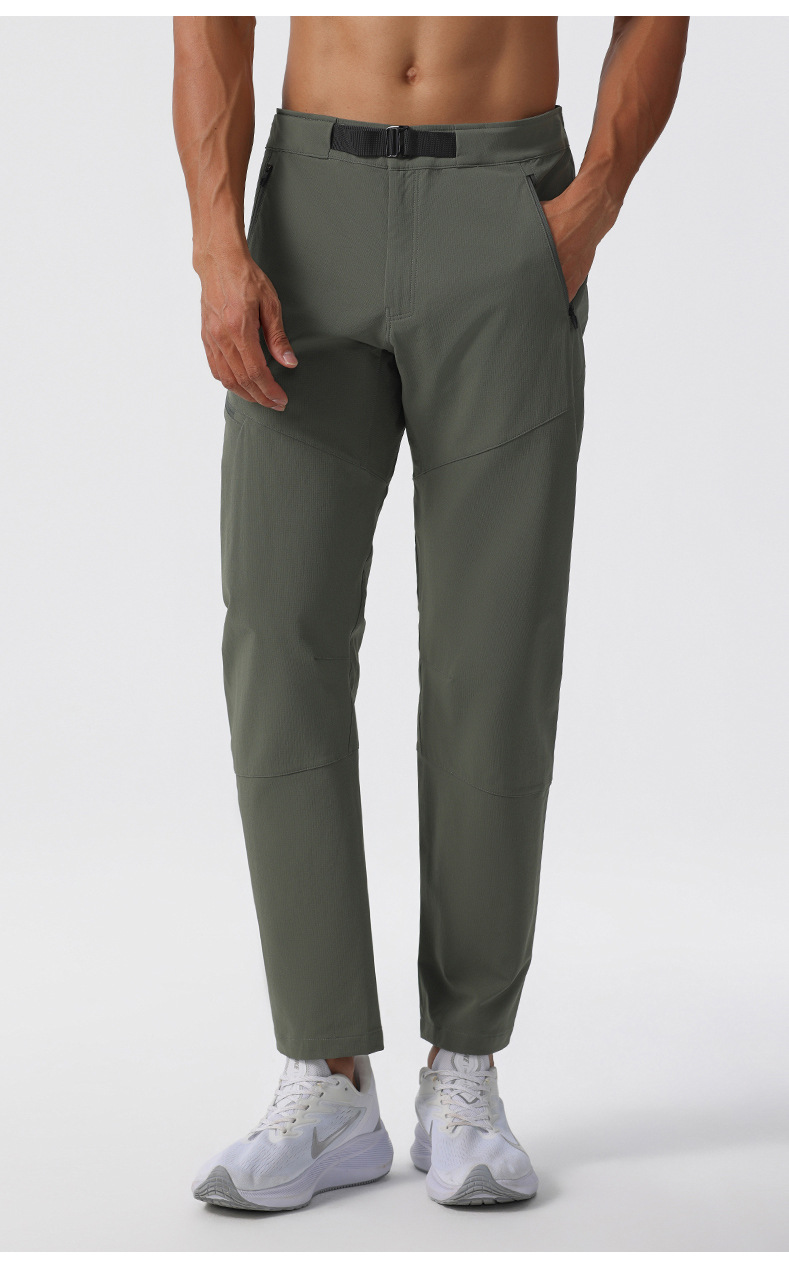 Men's Lightweight Nylon Hiking Pants Quick Dry Straight Leg Outdoor Trekking Trousers