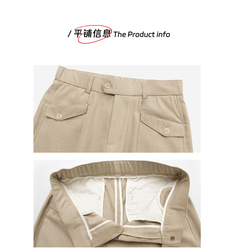 APOCRITA'S Men's Straight Leg Casual Pants Wool Blend Wrinkle Resistant Business Trousers