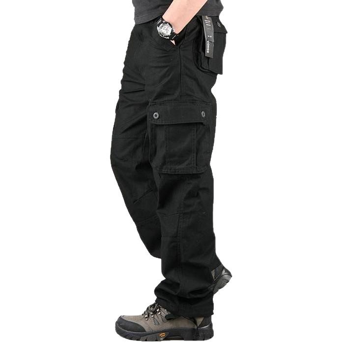 Men's Loose Straight-Leg Cargo Pants, Multi-Pocket Casual Work Trousers for Spring and Autumn