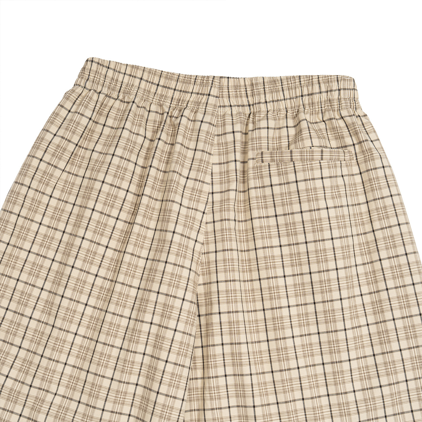 Men's Plaid Loose Casual Pants Cotton Blend Drawstring Straight Leg Long Trousers for Sports