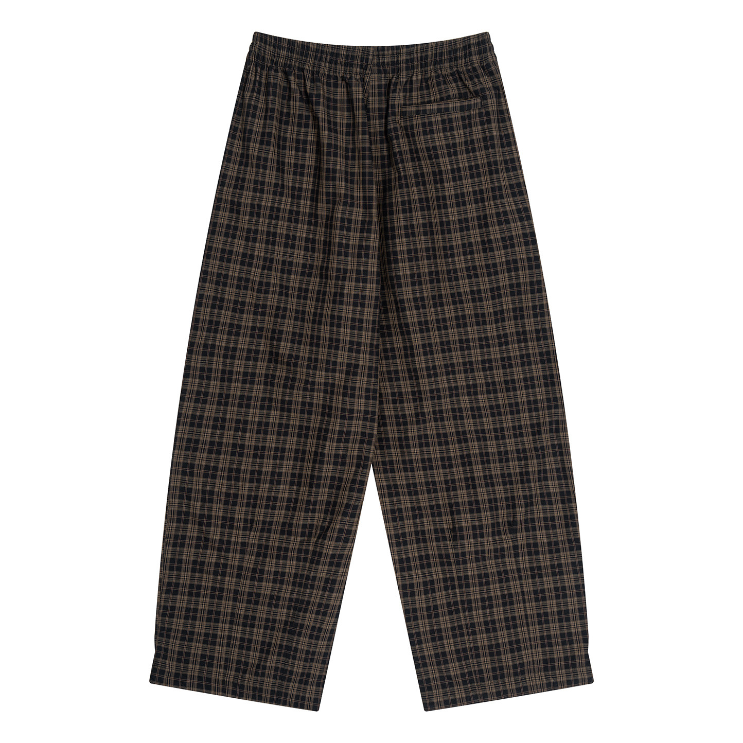 Men's Plaid Loose Casual Pants Cotton Blend Drawstring Straight Leg Long Trousers for Sports