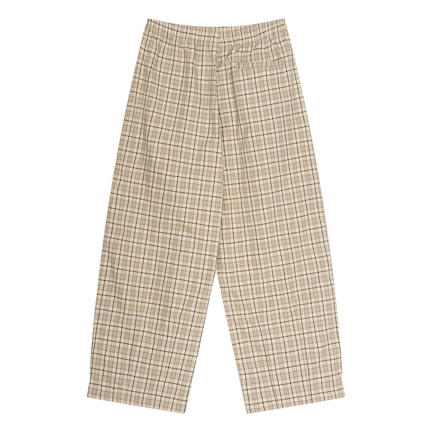 Men's Plaid Loose Casual Pants Cotton Blend Drawstring Straight Leg Long Trousers for Sports