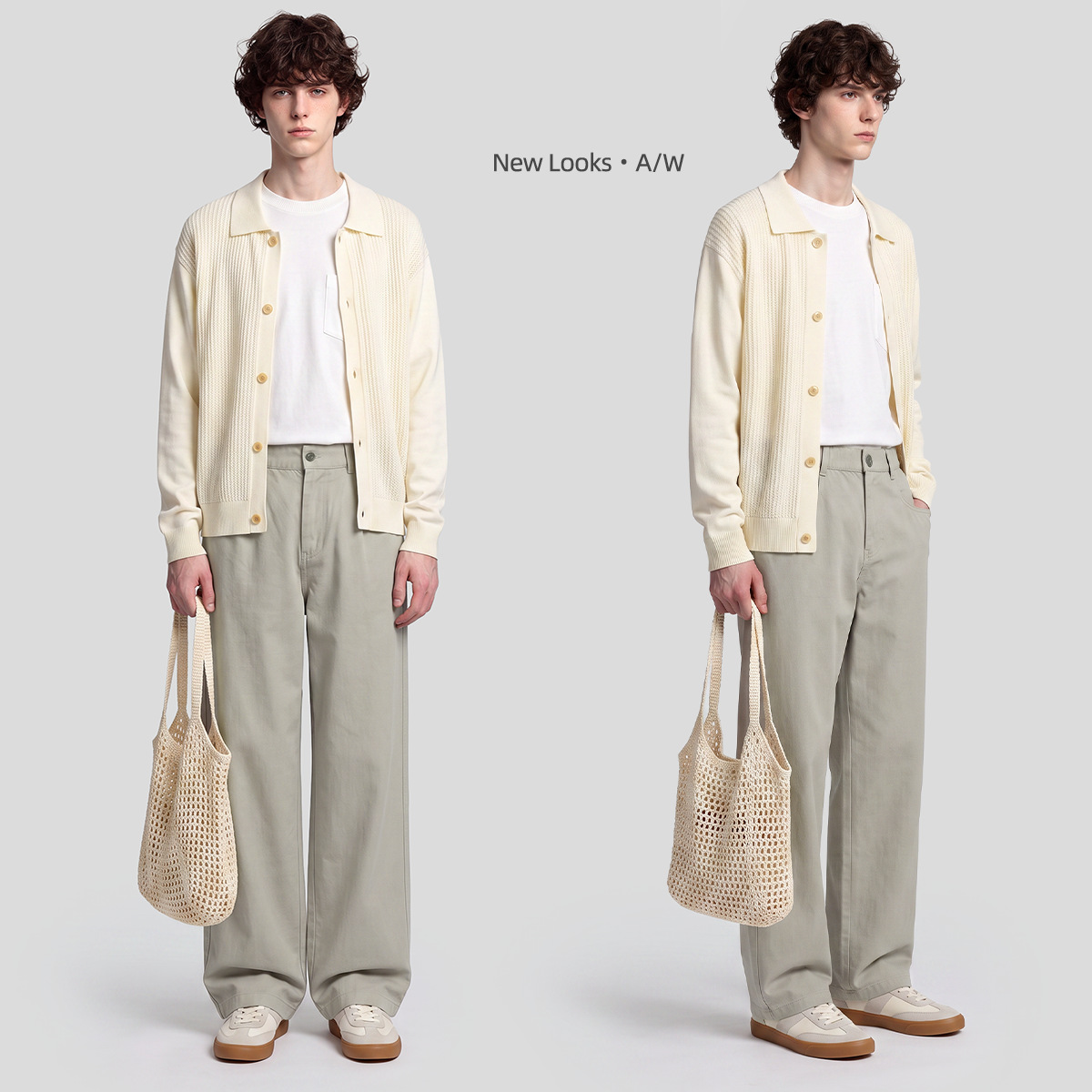 APOCRITA'S Men's Lyocell Cotton Straight Leg Pants, Loose Fit Casual Trousers for Daily Wear