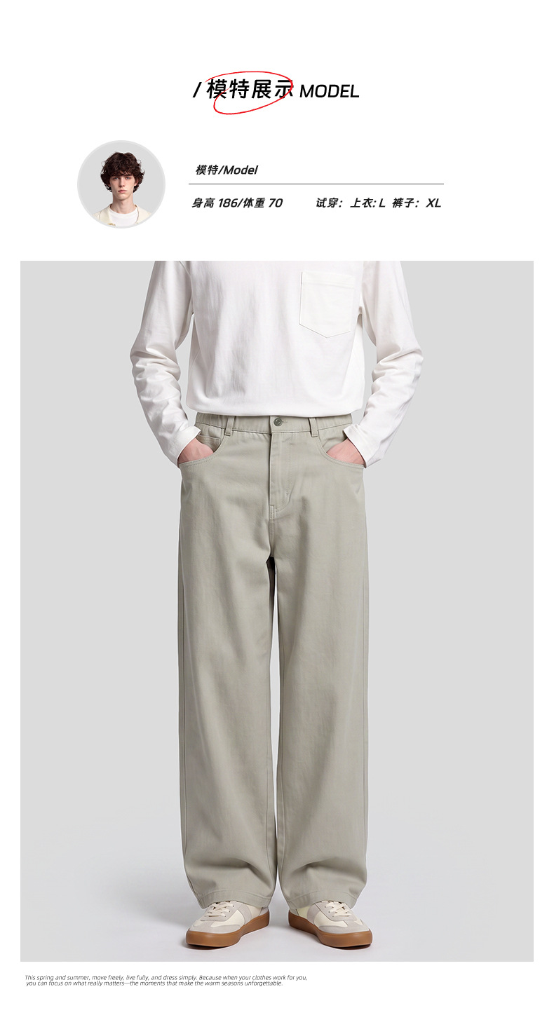 APOCRITA'S Men's Lyocell Cotton Straight Leg Pants, Loose Fit Casual Trousers for Daily Wear