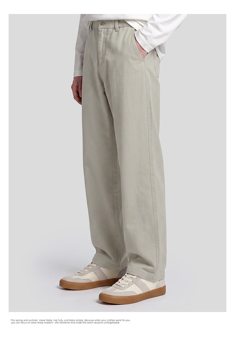 APOCRITA'S Men's Lyocell Cotton Straight Leg Pants, Loose Fit Casual Trousers for Daily Wear