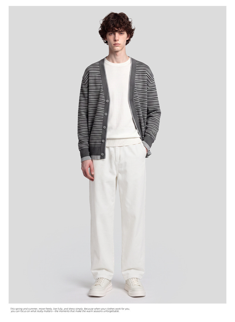 APOCRITA'S Men's Lyocell Cotton Straight Leg Pants, Loose Fit Casual Trousers for Daily Wear