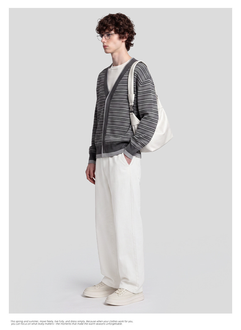 APOCRITA'S Men's Lyocell Cotton Straight Leg Pants, Loose Fit Casual Trousers for Daily Wear