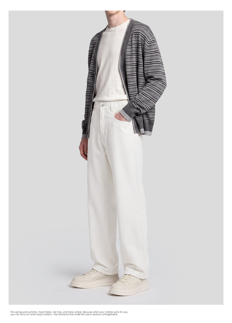 APOCRITA'S Men's Lyocell Cotton Straight Leg Pants, Loose Fit Casual Trousers for Daily Wear