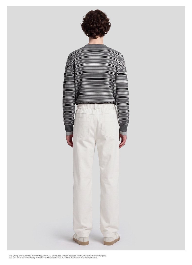 APOCRITA'S Men's Lyocell Cotton Straight Leg Pants, Loose Fit Casual Trousers for Daily Wear