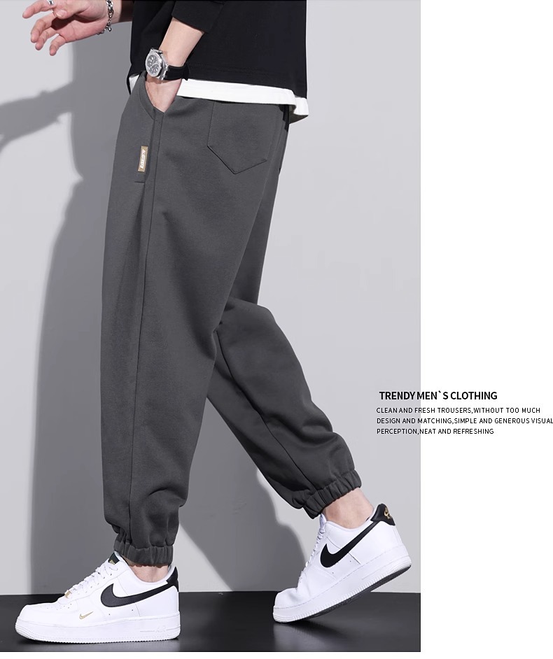 Men's Fleece Lined Sweatpants Plus Size Loose Fit Tapered Joggers for Winter Casual