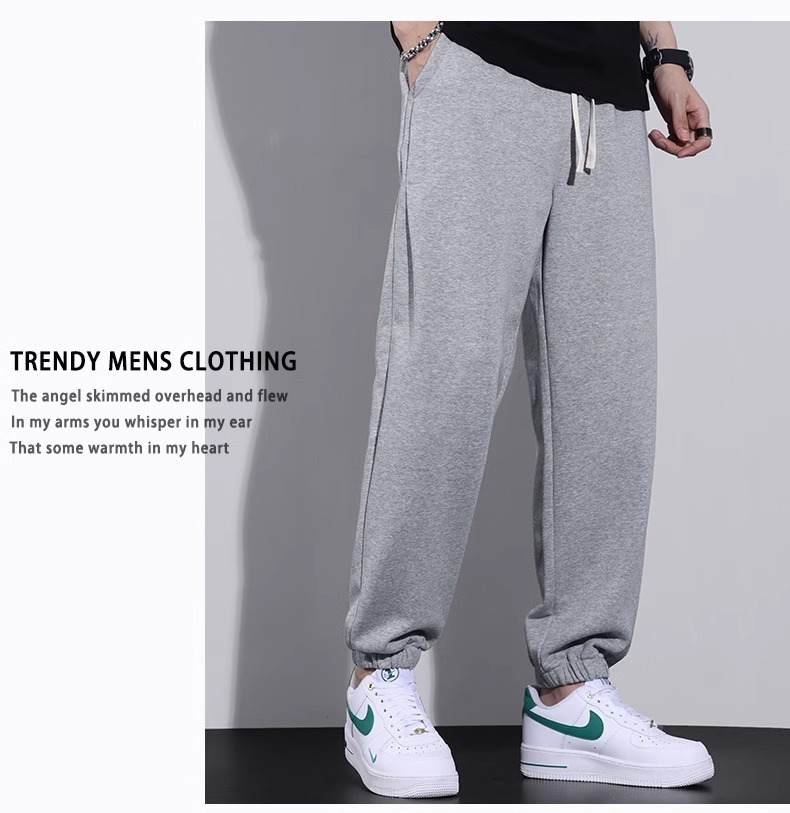 Men's Fleece Lined Sweatpants Plus Size Loose Fit Tapered Joggers for Winter Casual