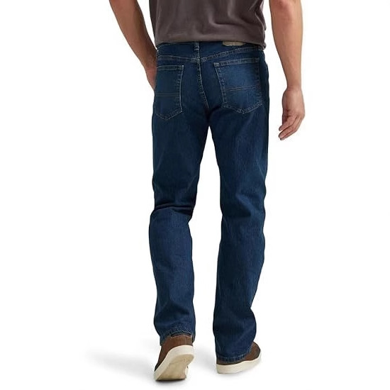 Men's Loose Straight Leg Jeans, Cotton High Waist Zip Fly Long Pants for Spring and Autumn