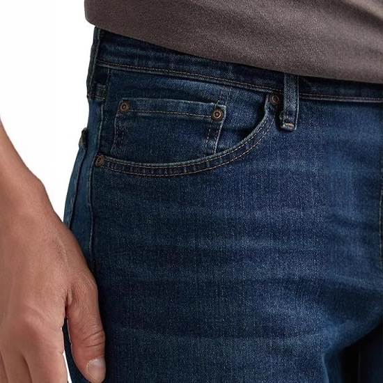 Men's Loose Straight Leg Jeans, Cotton High Waist Zip Fly Long Pants for Spring and Autumn