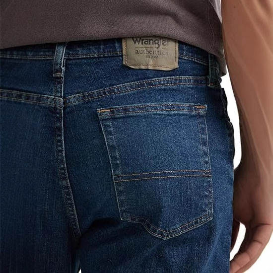 Men's Loose Straight Leg Jeans, Cotton High Waist Zip Fly Long Pants for Spring and Autumn