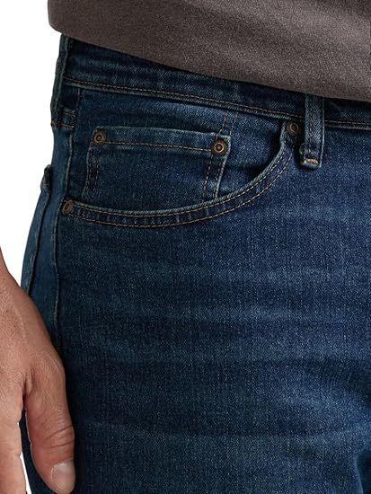 Men's Loose Straight Leg Jeans, Cotton High Waist Zip Fly Long Pants for Spring and Autumn